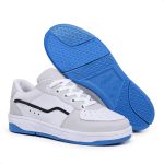 Tênis Feminino Casual Básico, Cano Baixo, Acolchoado Branco com Cinza