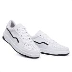 Tênis Feminino Casual Básico, Cano Baixo, Acolchoado Branco