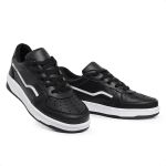Tênis Feminino Casual Básico, Cano Baixo, Acolchoado Preto