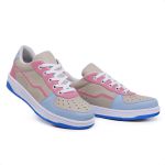 Tênis Feminino Casual Básico, Cano Baixo, Acolchoado Rosa