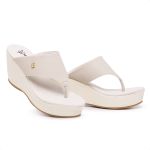 Tamanco Feminino Sandália De Dedo Plataforma Anabela Meia Pata Off White