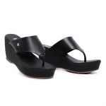 Tamanco Feminino Sandália De Dedo Plataforma Anabela Meia Pata Preto