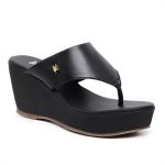 Tamanco Feminino Sandália De Dedo Plataforma Anabela Meia Pata Preto