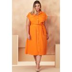 Vestido Midi MySize com Faixa Pespontada Plus Size Feminino - Art