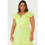 Vestido MySize Midi com Detalhe Babados Feminino - Essência