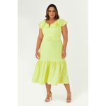 Vestido MySize Midi com Detalhe Babados Feminino - Essência