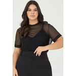 Blusa Tule com Transparência - Garden | MySize
