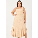 Vestido Midi Decote Quadrado com Recorte - MySize In Love