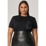 T-Shirt Malha com Bolso de Couro - MySize Mirror