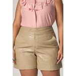 Short de Couro com Botão Pino - MySize Mirror 