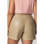Short de Couro com Botão Pino - MySize Mirror 