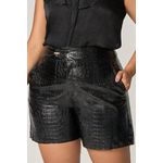 Short de Couro com Botão Pino - MySize Mirror
