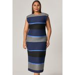 Vestido Midi Malha Listrada - MySize Mirror