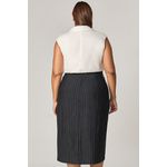 Vestido Midi Tricoline com Risca de Giz - MySize Mirror
