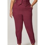 Calça Carrot Detalhe Botão com Cinto Coberto - MySize Mirror 