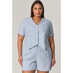 Conjunto Short e Blusa Detalhe Textura com Botão - MySize Mirror