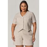 Conjunto Short e Blusa Detalhe Textura com Botão - MySize Mirror 