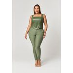 Calça Alfaiataria Detalhe Couro MySize - Reflect Inverno 25