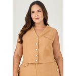 Blusa Colete com Botão Pérola - MySize - Sentir