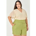 Blusa com Decote em V Detalhe Botões - MySize - Sentir 