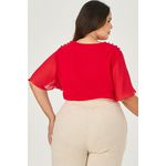 Blusa com Decote em V Detalhe Botões - MySize - Sentir
