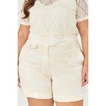 Short com Detalhe Bordado com Botão Flor - MySize - Sentir