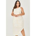 Vestido Midi Assimétrico Detalhe Bordado - MySize - Sentir