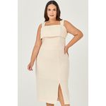 Vestido Midi com Decote Reto - MySize - Sentir