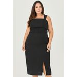 Vestido Midi com Decote Reto - MySize - Sentir 