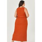 Vestido Midi com Detalhe Cinto Flor - MySize - Sentir 