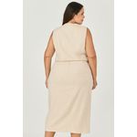 Conjunto Colete e Saia Midi com Botão Flor - MySize - Sentir