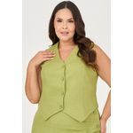 Conjunto Colete e Saia Midi com Botão Flor - MySize - Sentir 
