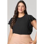 Blusa com Babado Duplo na Manga MySize - Verano 
