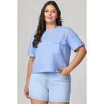 Blusa Casual com Detalhe Listras e Bolso MySize - Verano
