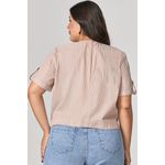 Blusa Casual com Detalhe Listras e Bolso MySize - Verano 