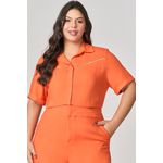 Camisa Manga Curta Detalhe Guipir MySize - Verano 