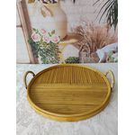 Bandeja Circular com Alça 35 cm Rattan 309573