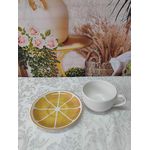 Xícara de Chá com Pires Laranja