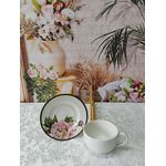 Xícara de Chá com Pires Peony Rose Acetinado