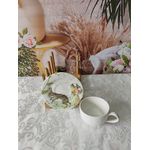 Xícara de Café com Pires Vintage de Páscoa