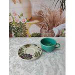 Xícara de Chá com Pires Oxford Suculenta