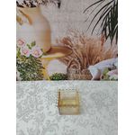 Bowl Quadrado De Cristal De Chumbo Coração Âmbar Metalizado 8,5X8,5X5Cm (1718)