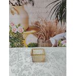 Bowl Quadrado De Cristal De Chumbo Coração Âmbar Metalizado 8,5X8,5X5Cm (1718)