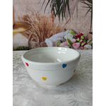 Bowl Liso M Decor Branco Com Poá Coração Colorido (167-725)