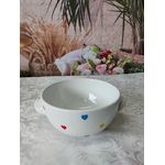 Bowl Branco com Poá Coração Colorido com Alça 167-1039 P