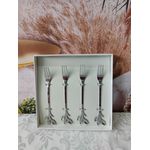 Garfo de Inox para Aperitivo Leaves Prata Bon Gourmet 28834