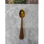 Colher de Sobremesa de Aço Inox c/ Cabo em Plástico Amadeirado Dourado Milão 17 cm 71836