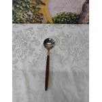 Colher de Sobremesa Inox Slin Lyor com Estampa de Madeira Organic