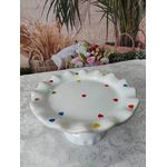 Boleira Princesa M Decor Branco Com Poá Coração Colorido 167-712M