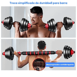 Kit Banqueta e Kit Halteres Barra Kettlebell dumbell pesos e Cavalete - Consport